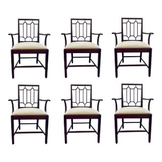 Thomas O’Brien for Hickory Chair Transitional Architectural Dining Chairs Set of 6 For Sale