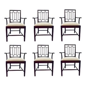 Thomas O’Brien for Hickory Chair Transitional Architectural Dining Chairs Set of 6