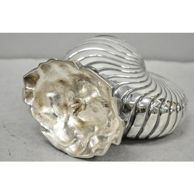 Antique Victorian Silver Plated Nautilus Figural Shell Form Spoon Warmer For Sale - Image 13 of 15