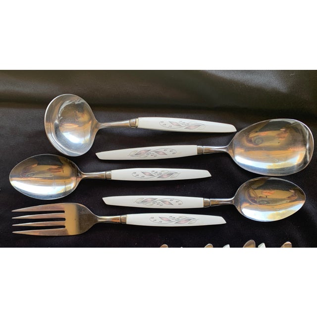 1960s Kaysons Lily of the Valley Stainless Golden Rhapsody Flatware Japan - 57 pcs For Sale - Image 11 of 12