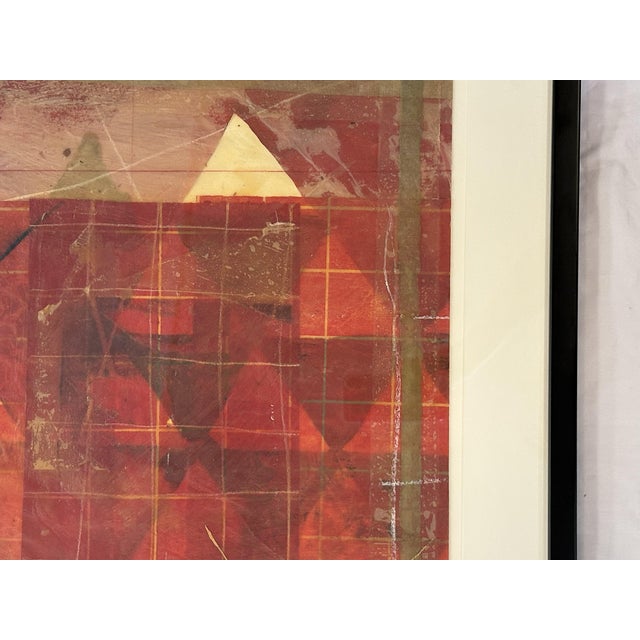 C1979 Original Steven Sorman (American 1948-Present) Mixed Media Framed Collage 'Untitled Red' For Sale - Image 11 of 18