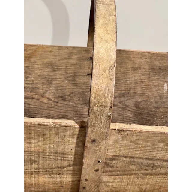 Mid 20th Century Wooden English Gathering Basket With Wooden Handle - #363 For Sale - Image 5 of 9