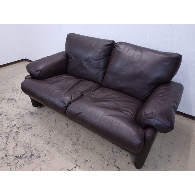 Vintage Leather Coronado Two-Seater Couch from B&B Italia For Sale - Image 12 of 13