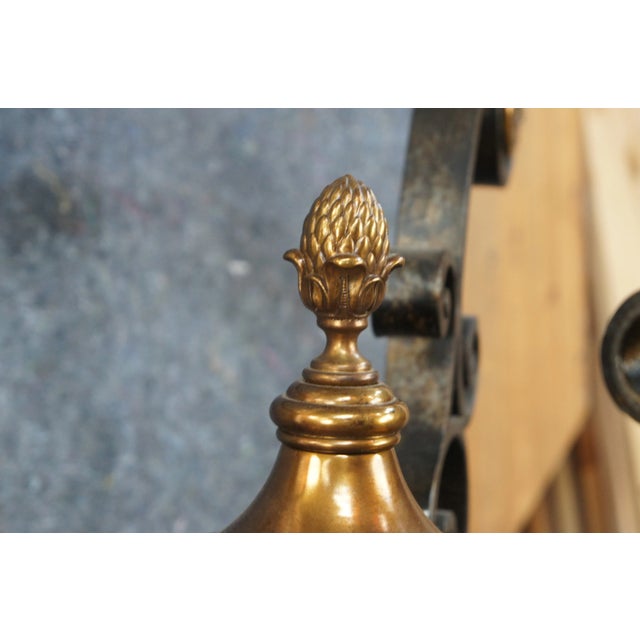 Late 20th Century Maitland Smith Neoclassical Style Scrolled Iron Round Beveled Glass Top Table For Sale - Image 10 of 11