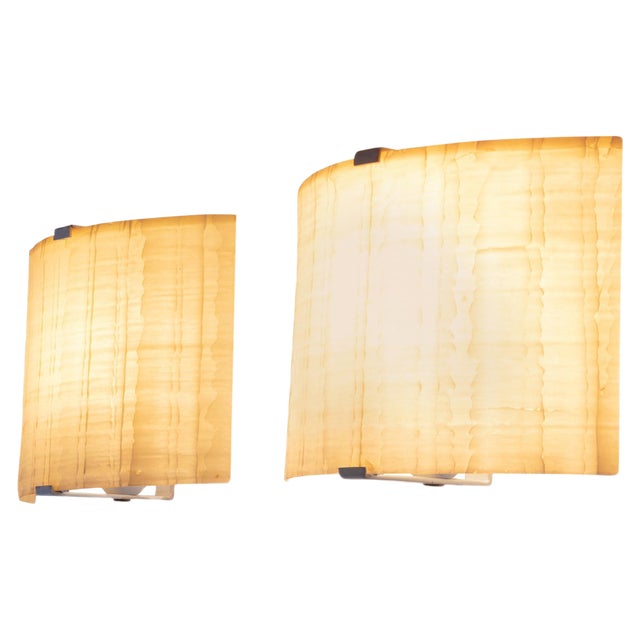 Mid-Century Minimalist Fiberglass Wall Sconces, Set of 2 For Sale