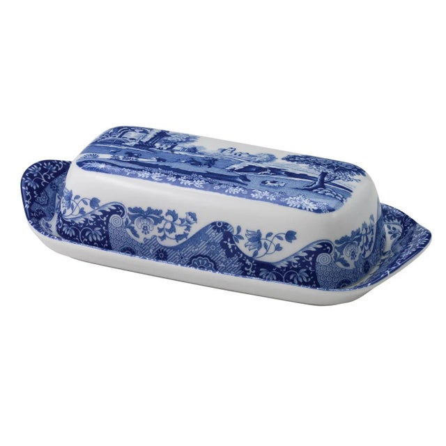 Spode Spode Blue Italian Covered Butter Dish For Sale - Image 4 of 4