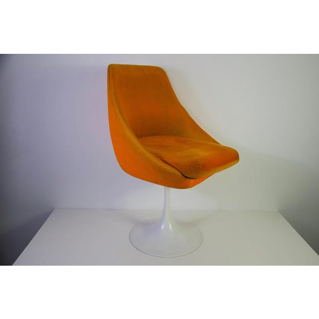 Gold Orange Tulip Armchairs in the style of Knoll, 1970s For Sale - Image 8 of 13