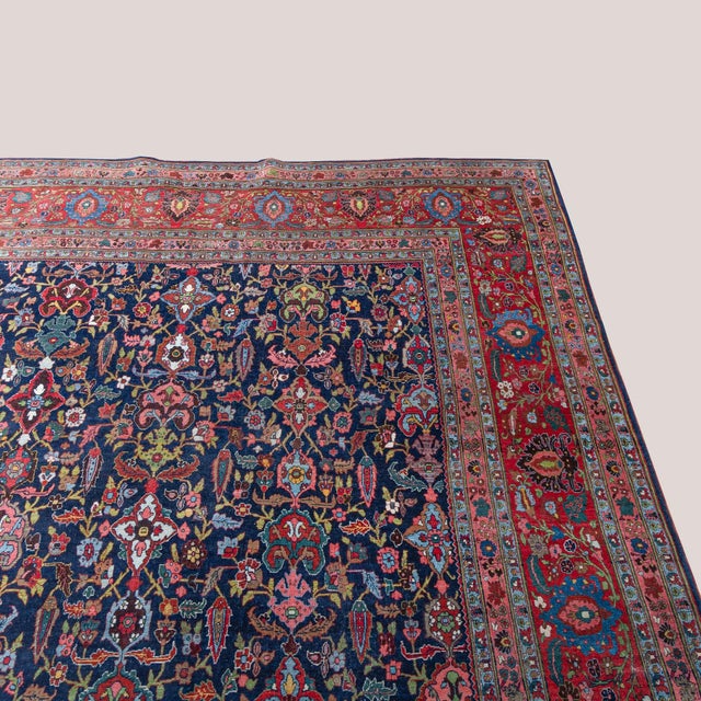Textile Antique Middle Eastern Mashad Rug, 1890s For Sale - Image 7 of 9