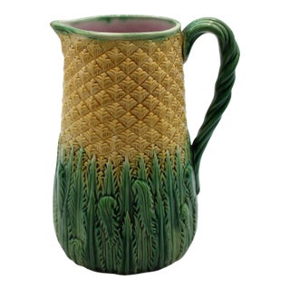 C. 1880s English Majolica Pineapple Pitcher For Sale