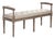Nicolas Tufted Bench with Armrests - Natural Linen / Limed Grey Oak Frame For Sale