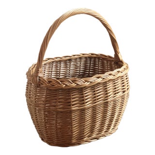 Large French-Style Oval Market Basket For Sale