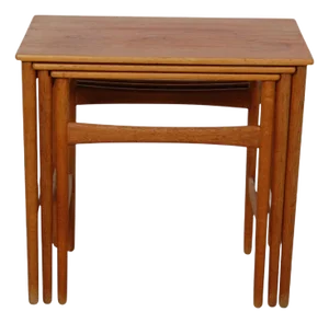 Nesting Tables in Teak by Hans Wegner, 1960s, Set of 3
