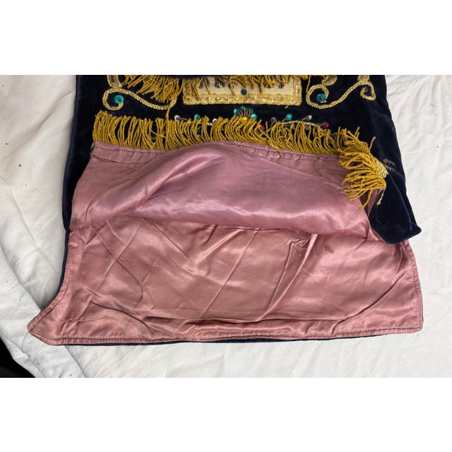 Rare Antique Hand Embroidered Judaica Jewish Memorial Torah Mantel Scroll Cover For Sale - Image 12 of 12