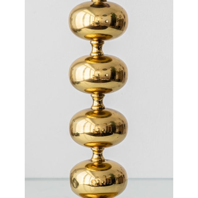 1960s Mid-Century Modern Swedish Brass Bobbin Table Lamps from Aneta, 1960, Set of 2 For Sale - Image 5 of 16