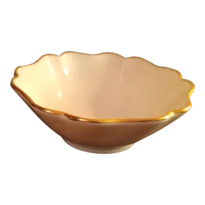 1980s Lenox Beige Porcelain Miniature Trinket Bowl