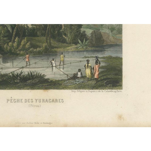 Dureau, Yuracaré Fishing in Peru, 1840, Print For Sale - Image 6 of 9