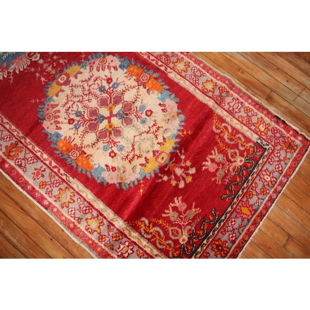 Red Bohemian Vintage Oushak Runner - 3' x 10'9" For Sale In New York - Image 6 of 6