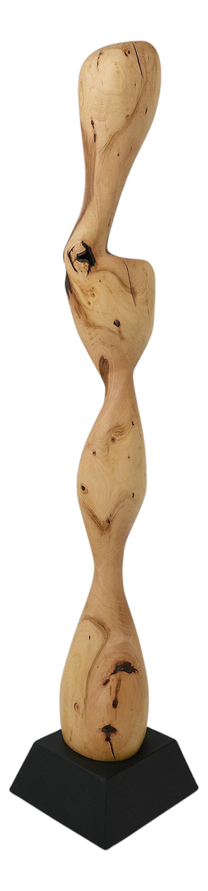 Still Stand Abstract Wood Sculpture in Walnut by Logniture