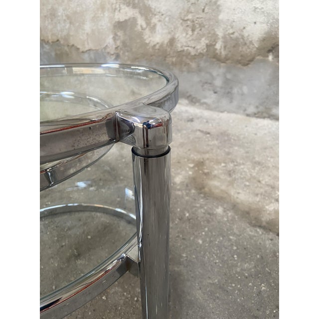 Mid-Century Modern Italian Chrome and Glass Coffee Table with Rotating Tops, 1970s For Sale - Image 9 of 10