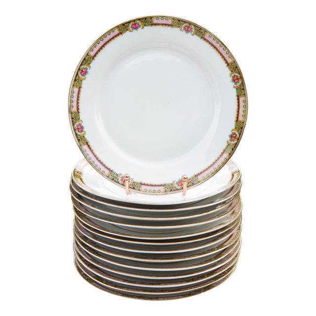 Vintage Flat Plates and Soup Plates from Limoges Porcelain, 1930s, Set of 16 For Sale