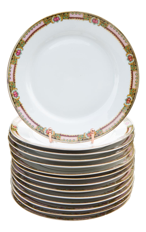 Vintage Flat Plates and Soup Plates from Limoges Porcelain, 1930s, Set of 16