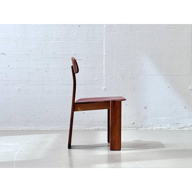 Vintage Sapporo Dining Chairs in Walnut by Mario Marenco for Mobil Girgi, 1970s, Set of 4 For Sale - Image 9 of 16