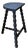 Antique Tripod Stool in Turned Wood with Half-Moon Seat, 1960s For Sale
