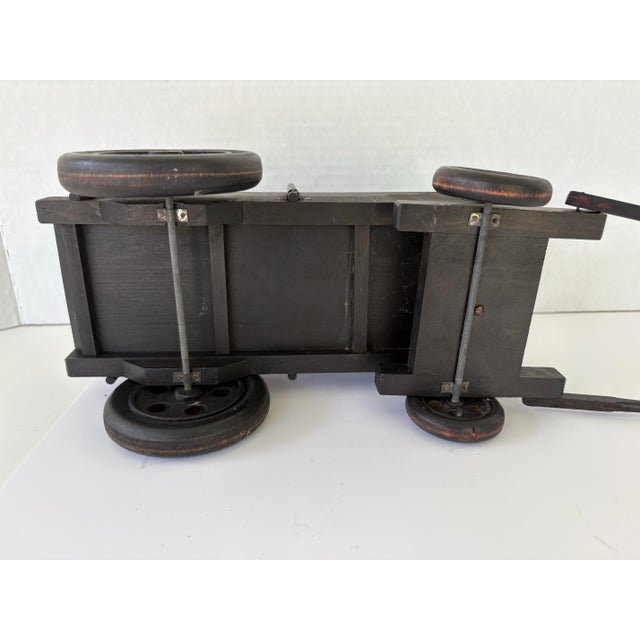 Mid 20th Century Vintage Hand-Carved Water Buffalo With Wooden Wagon Cart – Folk Art Sculpture For Sale - Image 5 of 11