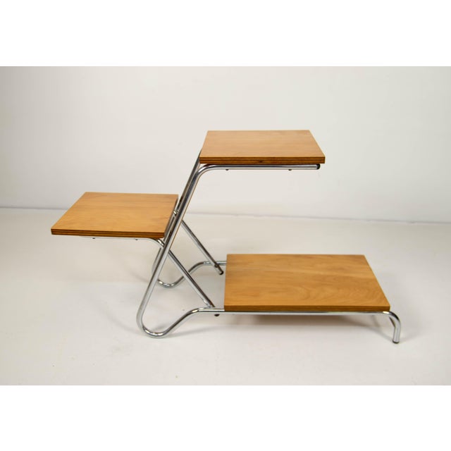 Mid-Century Modern Flower Stand in Chrome and Plywood from Kovona, 1960s For Sale - Image 9 of 10