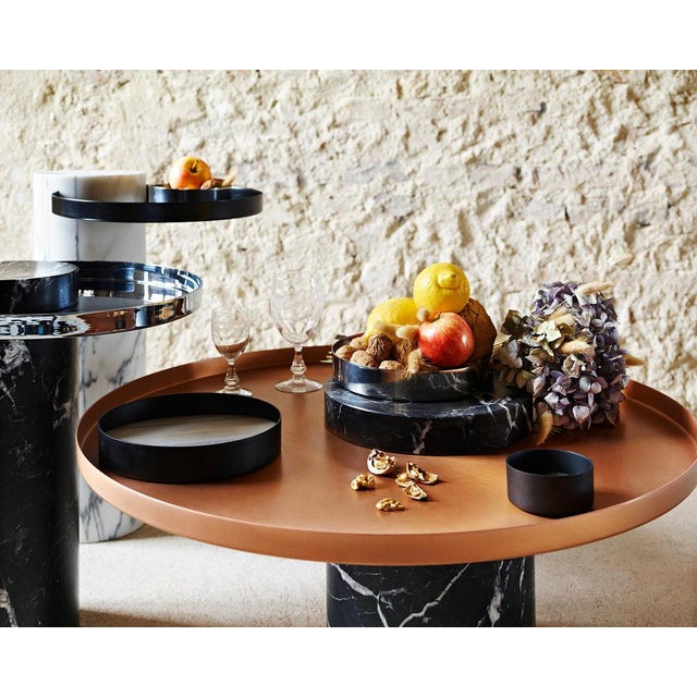 Metal High Travertine Guéridon by Sebastian Herkner For Sale - Image 7 of 18