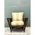 Coffee Vintage Stick Rattan Rattan Lounge Chair in Ralph Lauren Cabana Stripe For Sale - Image 8 of 12