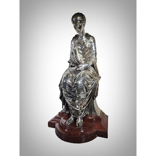 Bronze Sculpture Depicting Greek Lady Seated, 1875 For Sale - Image 4 of 14