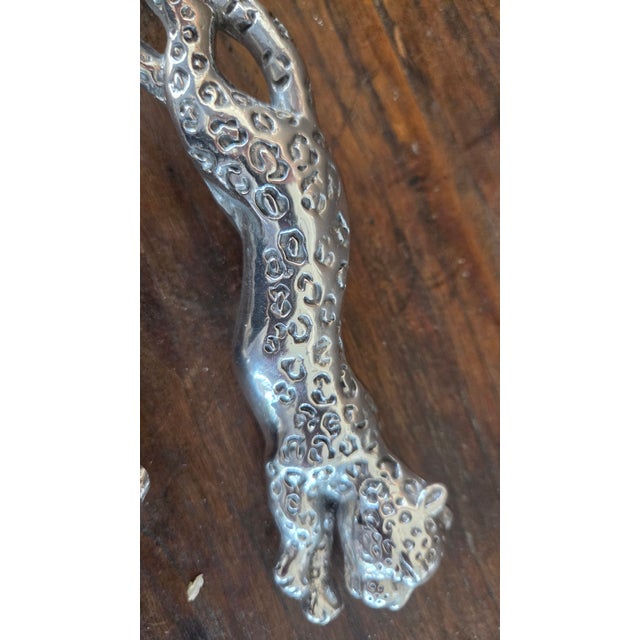 Arthur Court Jaguar Hammered 2 Aluminum Salad Servers with New in Box For Sale - Image 9 of 14