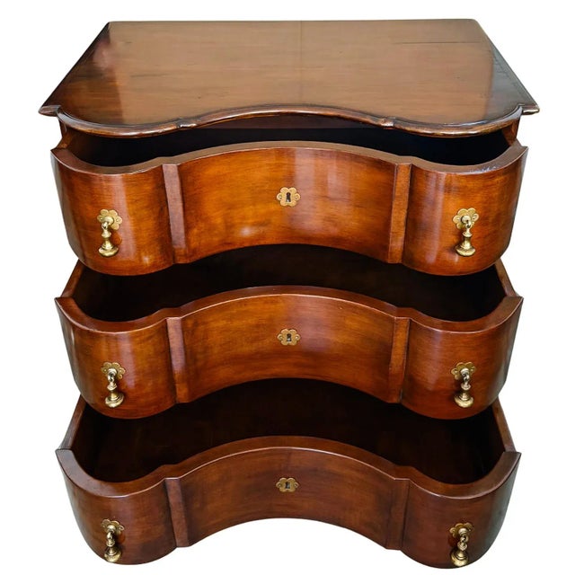 Rococo Early 21st Century Michael Taylor Style Portuguese Commode Serpentine Chest of Drawers For Sale - Image 3 of 16