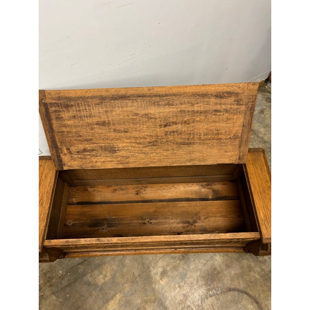 Wood Antique English Oak Blanket Chest For Sale - Image 7 of 10