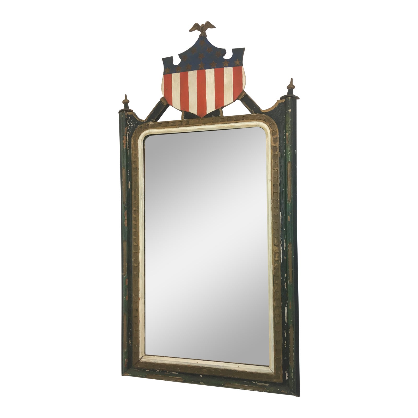 Antique Folk Art American Flag Mirror Chairish