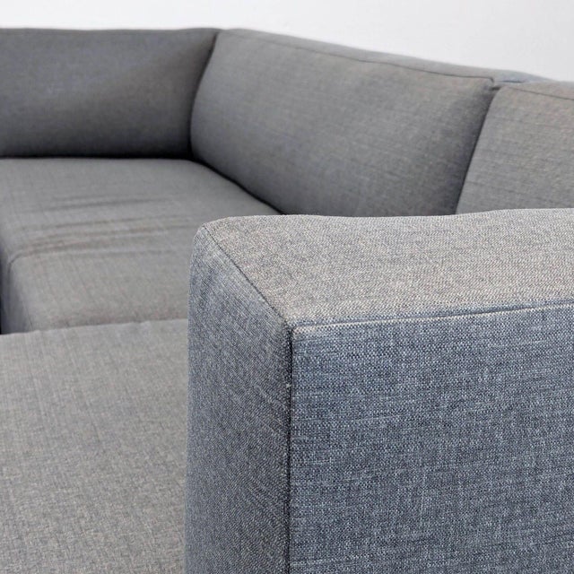Room and Board Chelsea Modern Gray Sectional Sofa With Ottoman For Sale In San Francisco - Image 6 of 8