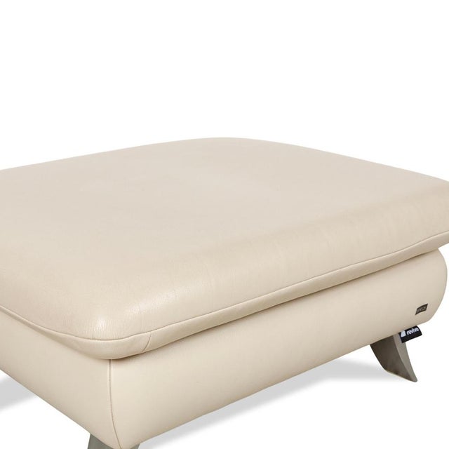 Modern Beige Leather Rossini Ottoman from Koinor For Sale - Image 3 of 12