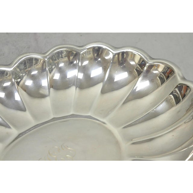 Vintage Reed & Barton "Holiday" Scalloped Oval Serving Platter Tray W/ Monogram For Sale In Philadelphia - Image 6 of 12