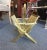 Mid-Century Modern Brass Campaign Style Folding Magazine Stand For Sale - Image 4 of 9