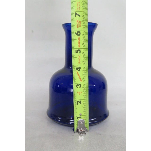 Mid 20th Century Mid Century Cobalt Blue Glass Wide Bottle Vase For Sale - Image 5 of 11