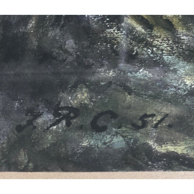 Modern Jules Robert Chatelain, Au bord de l'eau, 1951, Watercolor on Paper, Framed For Sale - Image 3 of 9
