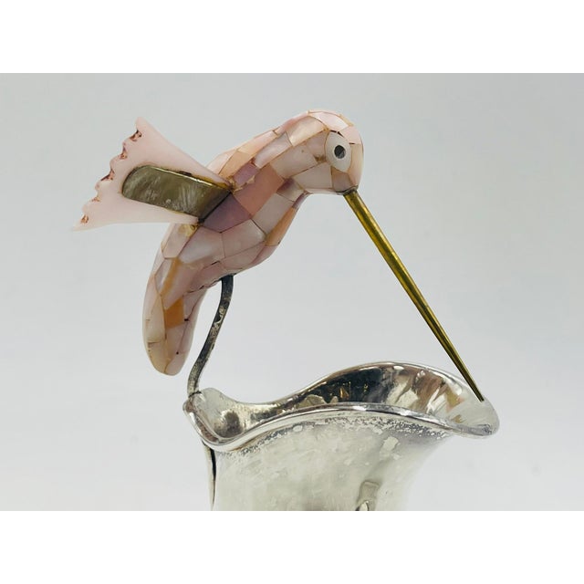 Los Castillo Silver Hummingbird Creamer, Sugar & Ladle, Taxco 1960s For Sale - Image 12 of 18