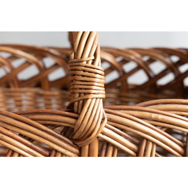 Wood Vintage Wicker Basket, 1930s For Sale - Image 7 of 9