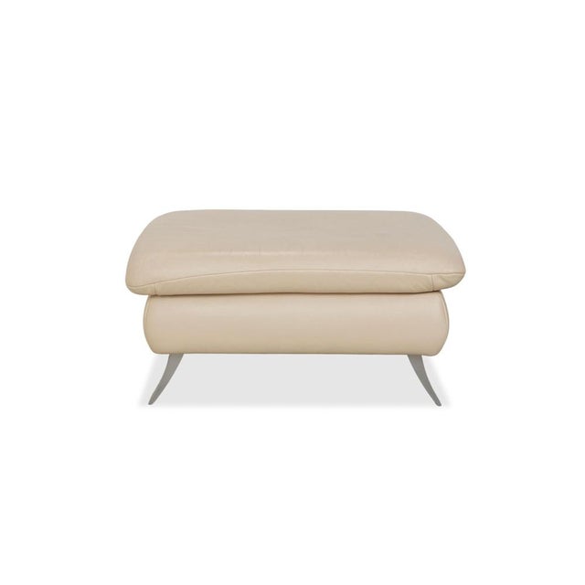 Cream Leather Rossini Stool in Cream Beige from Koinor For Sale - Image 8 of 11