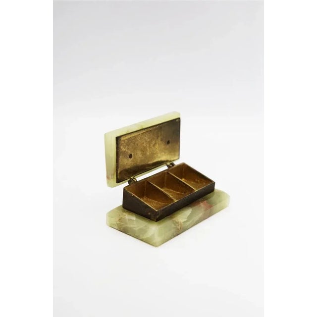 Metal Vintage Parchment Pillbox, 1950s For Sale - Image 7 of 11