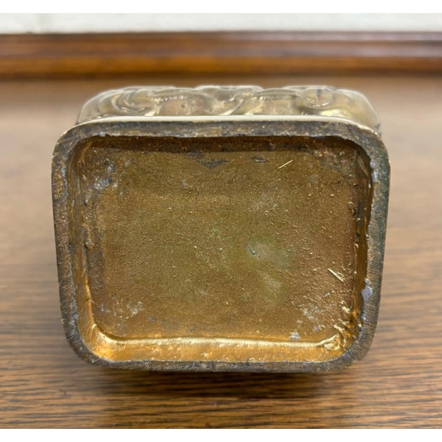 Vintage Asian Bronzed Brass 5 Inch Bud Vase For Sale - Image 4 of 8