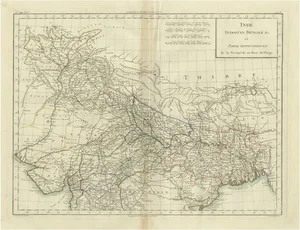 Antique Map of Northern India by Tardieu, 1802