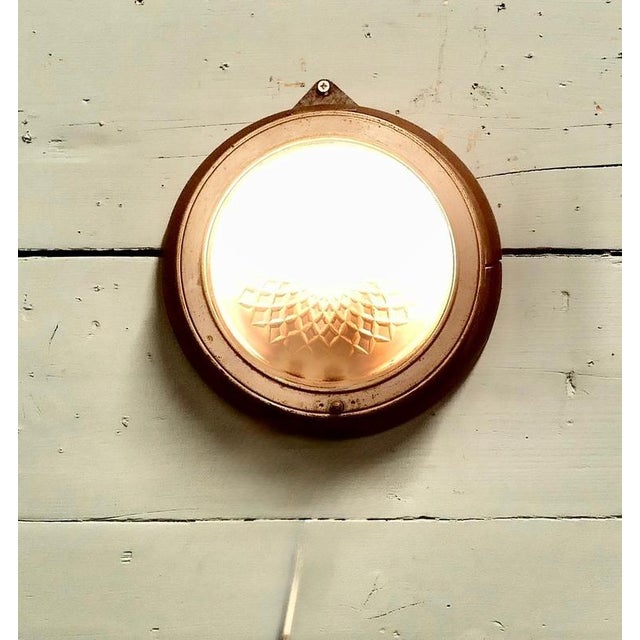 Nautical Style Wall Light in Teak and Brass, 1930s For Sale - Image 4 of 8