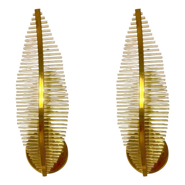 Glass Wall Lights by Gaetano Sciolari, 1980, Set of 2 For Sale